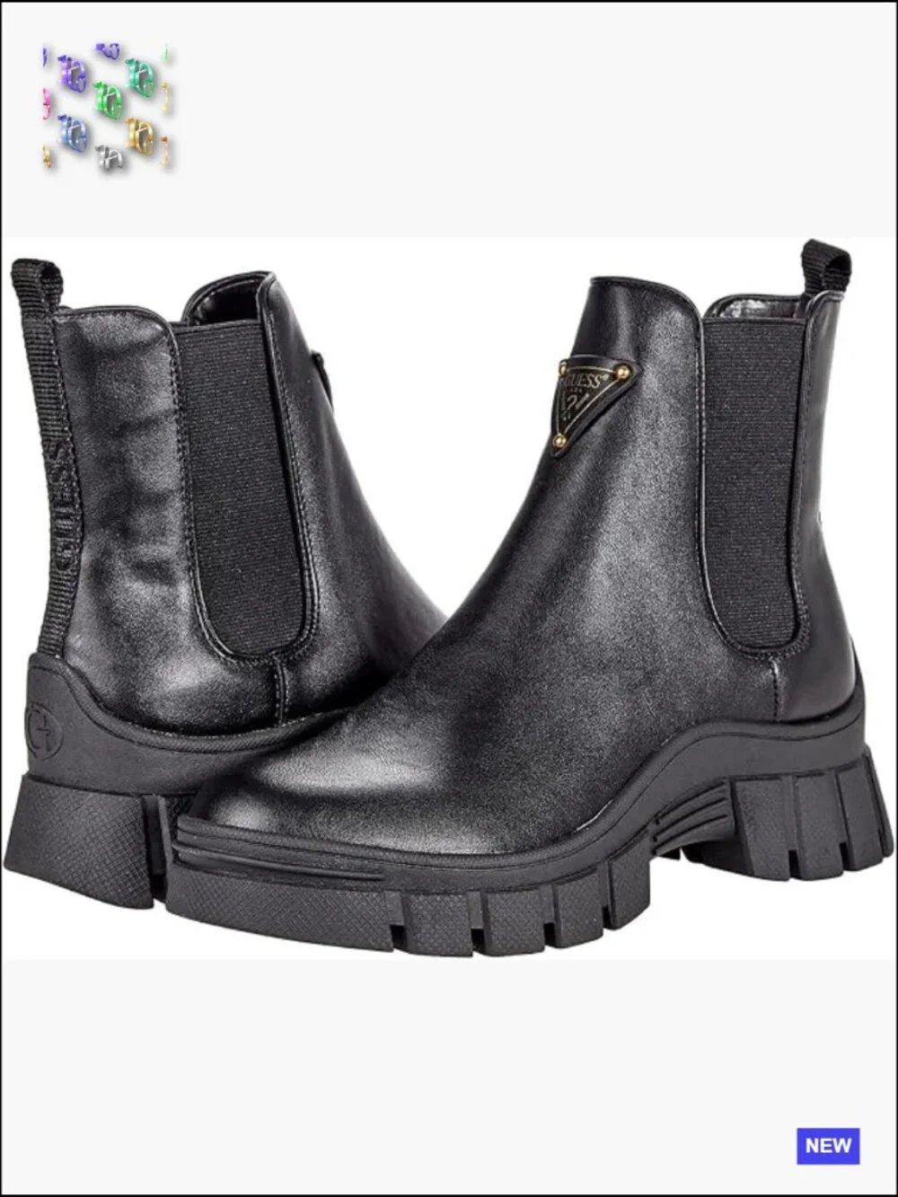 Chunky Lug Sole Chelsea Ankle Booties Slip-On Faux Leather